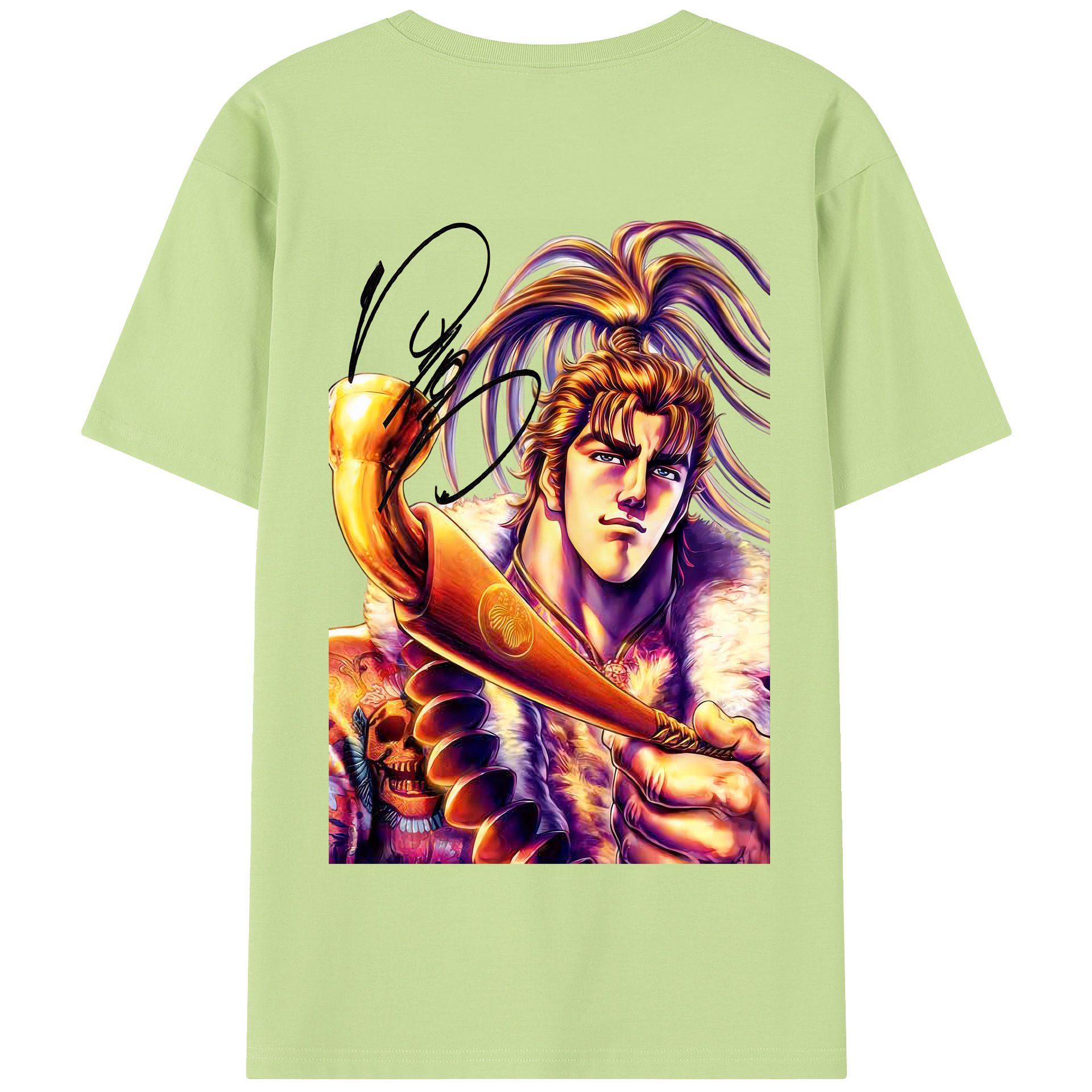 （画像用） 北斗の拳 Fist of the North Star 綿100％半袖Tシャツ（背面プリント）